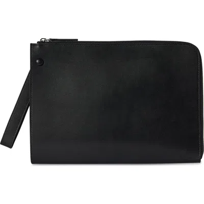 The Row Medium Portfolio Wristlet In Black