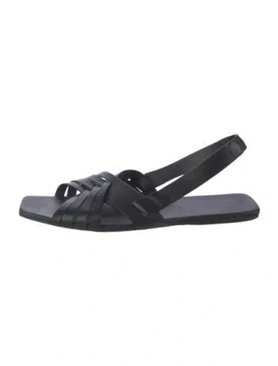Pre-owned The Row Meera Leather Sandals In Black/blue
