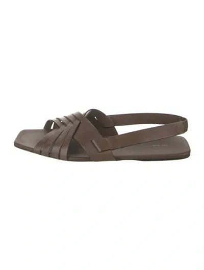Pre-owned The Row Meera Leather Sandals In Brown