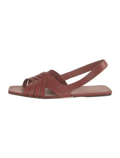 Pre-owned The Row Meera Leather Sandals In Brown