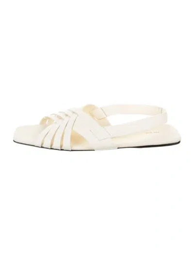 Pre-owned The Row Meera Leather Sandals In Neutral