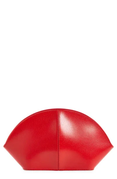 The Row Mel Leather Clutch In Red