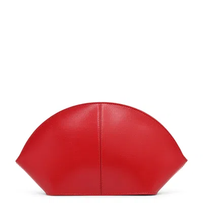 The Row Mel Red Leather Clutch