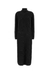 The Row Melange Charcoal Cashmere Melani Sweater Dress In Black