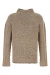 The Row Ryoko Cotton Sweater High Neck In Taupemelange