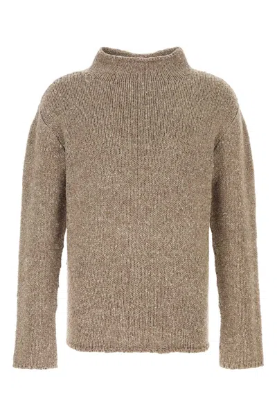 The Row Melange Dove Grey Cotton Ryoko Sweater In Brown