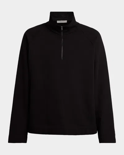 The Row Men's Gallagher Cotton And Cashmere Funnel-neck Sweater In Black