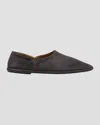 The Row Men's Canal Leather Slip-on Shoes In Slate