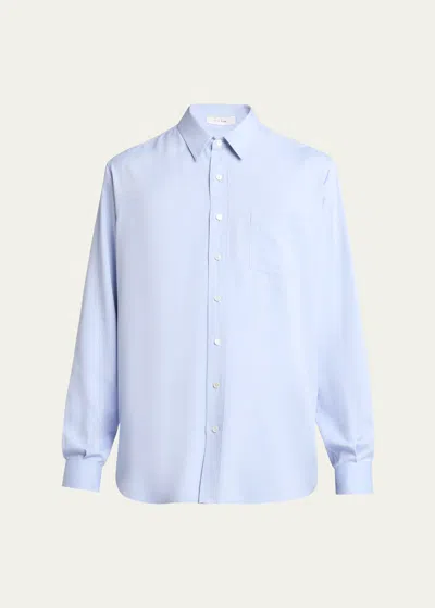 The Row Men's Cardiff Silk Dress Shirt In Light Sky Blue