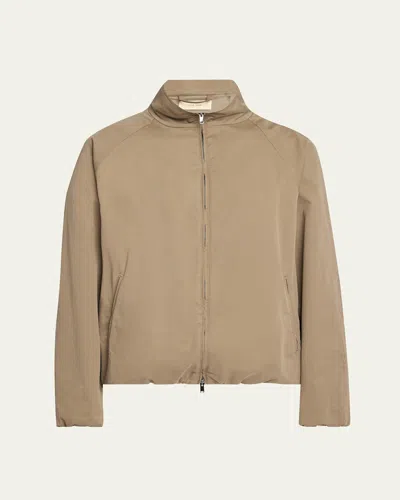 The Row Men's Cotton-cashmere Harrington Jacket In Brown