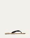 The Row Dune Classic Canvas Flip Flops In Beige/black