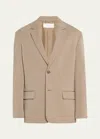 The Row Eligio Single Breast Wool Jacket In Grey Taupe
