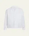 The Row Men's Elijas Washed Poplin Button-down Shirt In White
