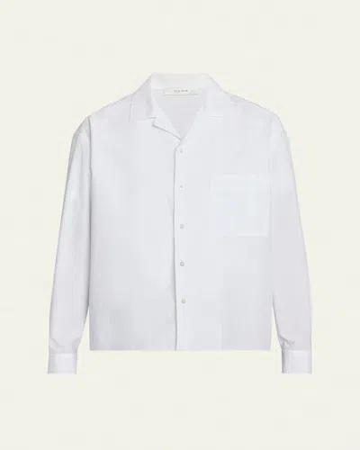 The Row Men's Elijas Washed Poplin Button-down Shirt In White