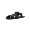 The Row Fisherman Leather Sandals In Black