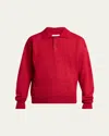 The Row Gere Silk And Mohair Polo Sweater In Candy Red Melange