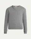 The Row Men's Horik Cashmere V-neck Sweater In Gray
