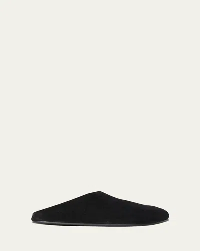 The Row Men's Hudson Suede Mules In Black