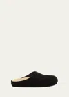 The Row Men's Hugo Suede Mules In Black