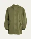 The Row Men's Kemet Washed Cotton Fishtail Parka Jacket In Green