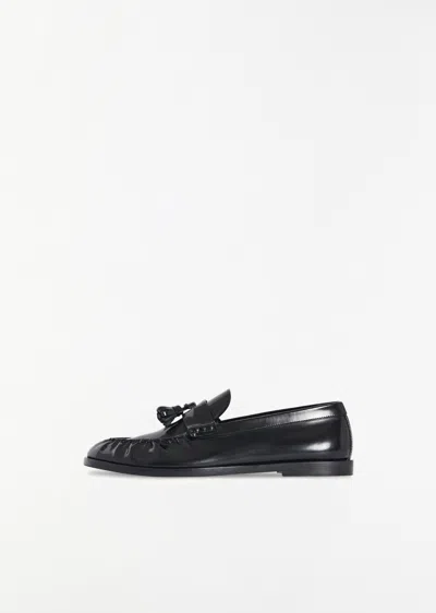 The Row Men's Leather Loafer In Black