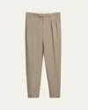 The Row Men's Mikeno Pleated Wool Pants In Brown