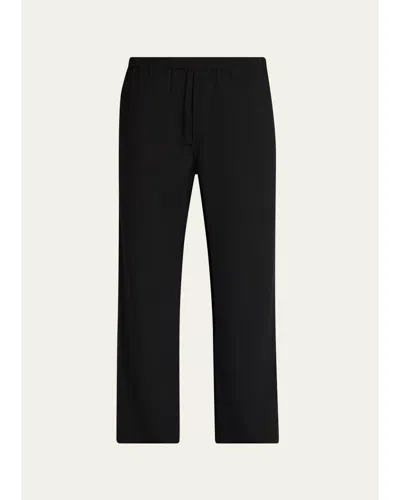 The Row Men's Pascale Wool Twill Pull-on Pants In Black