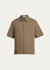 The Row Patrick Cotton-cashmere Shirt In Khaki
