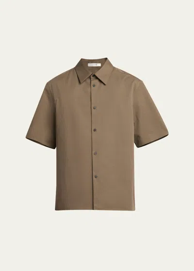 The Row Patrick Cotton-cashmere Shirt In Khaki