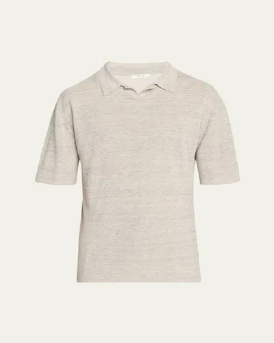 The Row Men's Reggie Knit Polo Shirt In Light Pebble