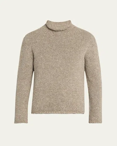 The Row Men's Ryoko Roll-neck Sweater In Taupe Melange