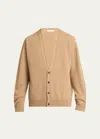 The Row Men's Sheldon Wool-silk Cardigan In Camel