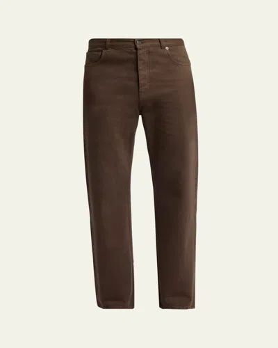 The Row Men's Siouxie Garment-dyed Cotton Denim Jeans In Brown