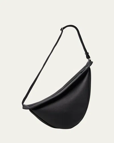 The Row Men's Slouchy Banana Large Crossbody Bag In Black Ans