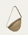 The Row Men's Slouchy Banana Large Crossbody Bag In Military Beige Ans