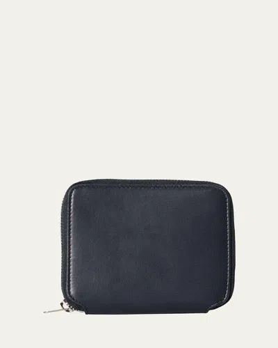 The Row Men's Small Leather Zip Wallet In Blue