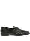 The Row Leather Loafers In Blk Black