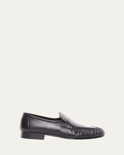 The Row Men's Soft Napa Leather Loafers In Black