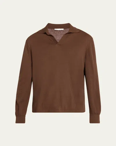 THE ROW MEN'S STAFFORD SILK POLO SHIRT