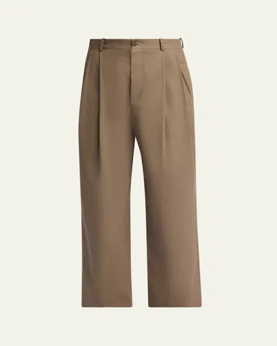 The Row Men's Tibor Cotton-cashmere Gabardine Pants In Brown
