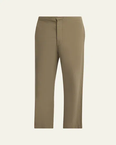 The Row Men's Time Straight-leg Cotton Canvas Pants In Green