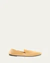 The Row Men's Tyler Suede Moc-toe Loafers In Yellow