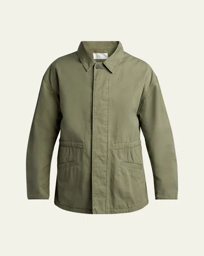 The Row Men's Weatherized Cotton Canvas Field Jacket In Green