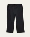 The Row Men's Xon Wool Flannel Relaxed-fit Drawstring Pants In Blue