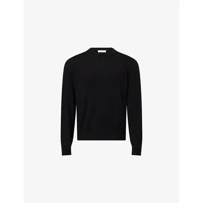 The Row Mens Black Benji Crewneck Cashmere Jumper