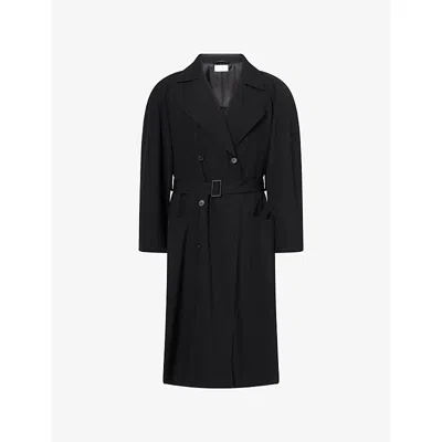 The Row Mens  Nivo Belted Wool Trench Coat In Black