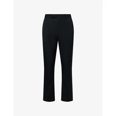 The Row Mens Black Tension Straight-leg Wool Trousers