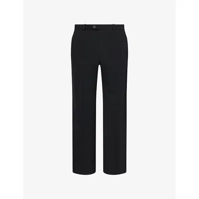 The Row Mens  Tim Straight-leg Wool Trousers In Black