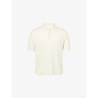 The Row Mens  Ravi Short-sleeve Silk, Cashmere And Linen Polo Shirt In Neutral