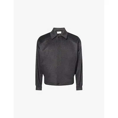The Row Mens  Osano Long-sleeve Cashmere Jacket In Gray